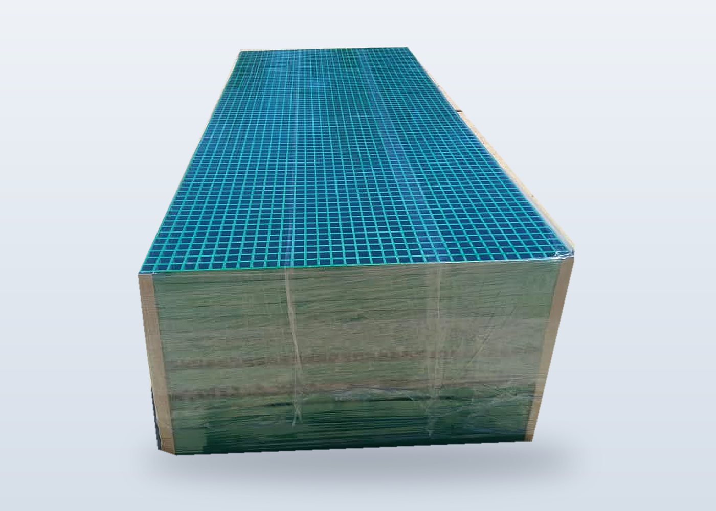 Palette de panneaux de caillebotis PRV vert, maille carrée